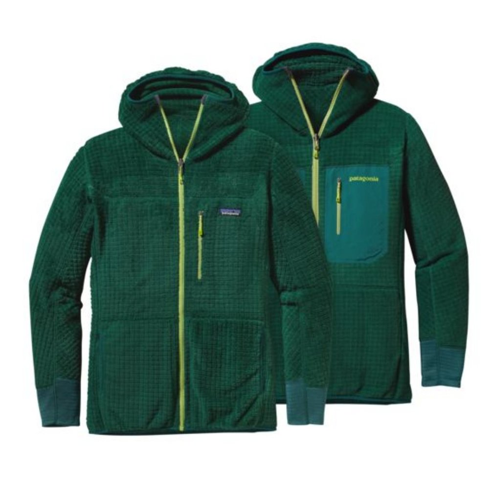 Patagonia R3 Hoody, Reversible, Hunter-Green, Mens Large